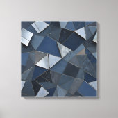 Geometrische Blues Abstraktes Fliesenmosaik Leinwanddruck (Vorderseite)