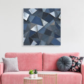 Geometrische Blues Abstraktes Fliesenmosaik Leinwanddruck (Insitu (Wohnzimmer))