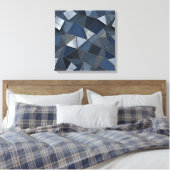 Geometrische Blues Abstraktes Fliesenmosaik Leinwanddruck (Insitu (Schlafzimmer))