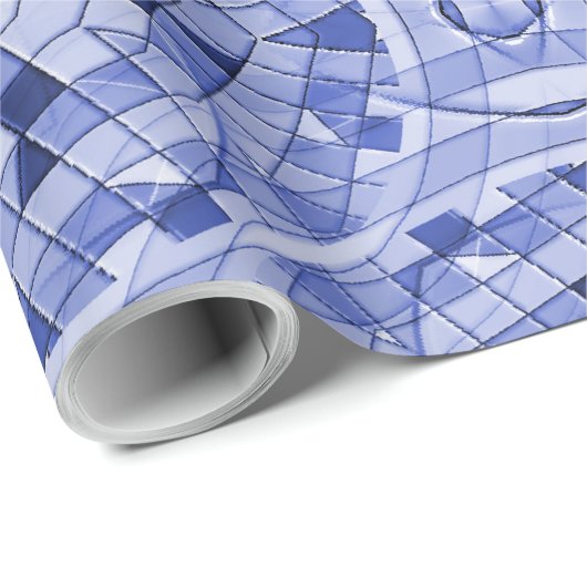 Geometrische Blues...... Geschenkpapier (Rolleneckpunkt)