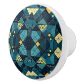 Geometrische Blues Keramikknauf (Rechts)