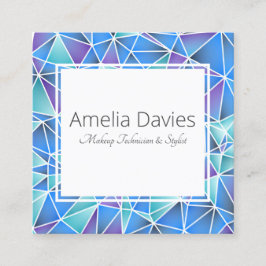 Geometrische Blues und Purpur Quadratische Visitenkarte