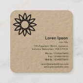 Geometrische Blume 01 - Kraft Quadratische Visitenkarte (Rückseite)