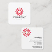 Geometrische Blume 01 - Weiß Quadratische Visitenkarte (Vorne/Hinten)