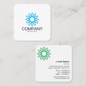 Geometrische Blume 01 - Weiß Quadratische Visitenkarte (Vorne/Hinten)