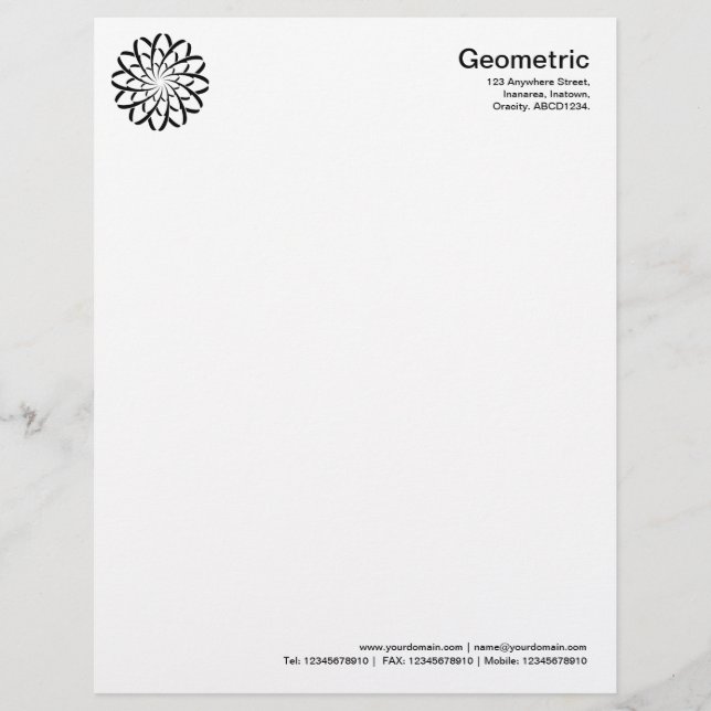 Geometrische Blume 02 Briefbogen (Vorderseite)