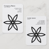 Geometrische Blume 02 - Schwarz auf Weiß Visitenkarte (Vorne/Hinten)