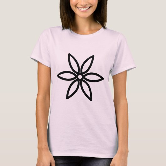 Geometrische Blume 02 - Schwarz T-Shirt (Vorderseite)