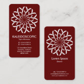 Geometrische Blume 02 - Weiß auf Ruby Red Visitenkarte (Vorne/Hinten)