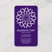 Geometrische Blume 02 - White on Deep Lila Visitenkarte (Vorderseite)