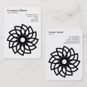 Geometrische Blume 03 - Schwarz auf Weiß Visitenkarte (Vorne/Hinten)