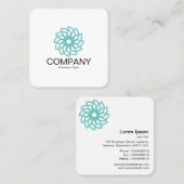 Geometrische Blume 03 - Weiß Quadratische Visitenkarte (Vorne/Hinten)