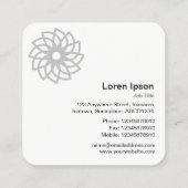 Geometrische Blume 03 - Weiß Quadratische Visitenkarte (Rückseite)