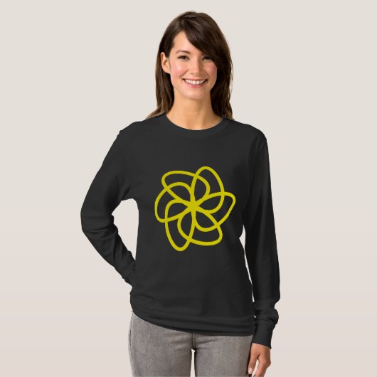 Geometrische Blume 04 - Gelb T-Shirt (Vorne ganz)