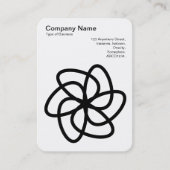 Geometrische Blume 04 - Schwarz auf Weiß Visitenkarte (Vorderseite)