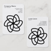 Geometrische Blume 04 - Schwarz auf Weiß Visitenkarte (Vorne/Hinten)