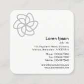 Geometrische Blume 04 - Weiß Quadratische Visitenkarte (Rückseite)