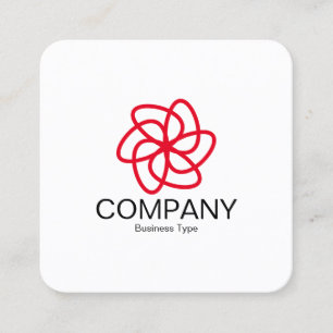 Geometrische Blume 04 - Weiß Quadratische Visitenkarte