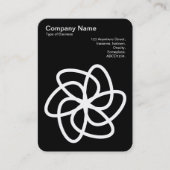 Geometrische Blume 05 - Schwarz auf Weiß Visitenkarte (Vorderseite)