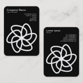 Geometrische Blume 05 - Schwarz auf Weiß Visitenkarte (Vorne/Hinten)