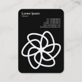 Geometrische Blume 05 - Schwarz auf Weiß Visitenkarte (Rückseite)