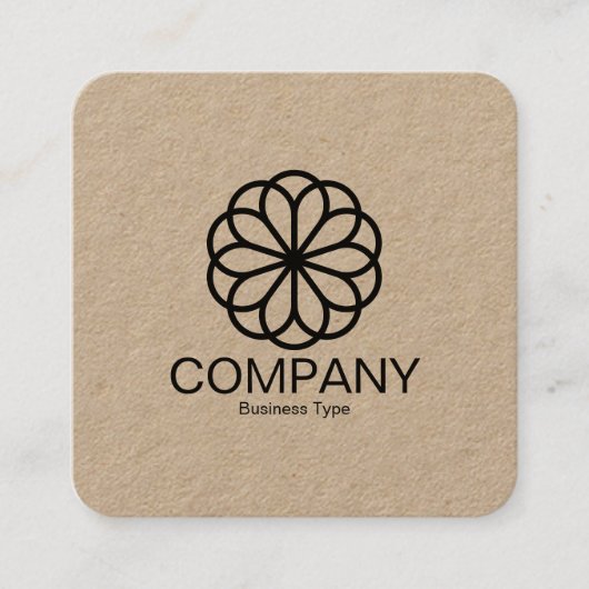 Geometrische Blume 06 - Kraft Quadratische Visitenkarte (Vorderseite)