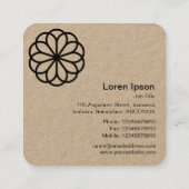 Geometrische Blume 06 - Kraft Quadratische Visitenkarte (Rückseite)