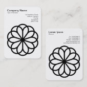 Geometrische Blume 06 - Schwarz auf Weiß Visitenkarte (Vorne/Hinten)