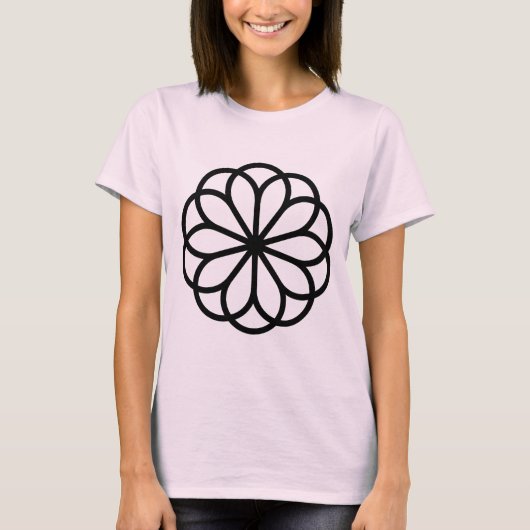 Geometrische Blume 06 - Schwarz T-Shirt (Vorderseite)