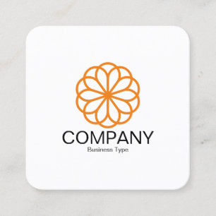 Geometrische Blume 06 - Weiß Quadratische Visitenkarte