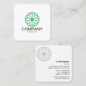 Geometrische Blume 06 - Weiß Quadratische Visitenkarte (Vorne/Hinten)