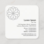 Geometrische Blume 06 - Weiß Quadratische Visitenkarte (Rückseite)