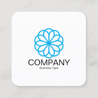 Geometrische Blume 06 - Weiß Quadratische Visitenkarte