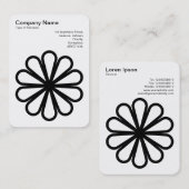 Geometrische Blume 07 - Schwarz auf Weiß Visitenkarte (Vorne/Hinten)