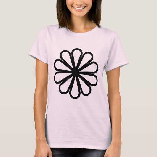 Geometrische Blume 07 - Schwarz T-Shirt (Vorderseite)