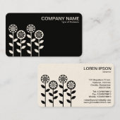 Geometrische Blume - Alternierende Seiten - (Creme Visitenkarte (Vorne/Hinten)