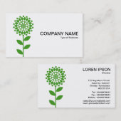 Geometrische Blume - Avocado auf schwarz Visitenkarte (Vorne/Hinten)