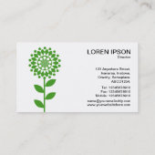 Geometrische Blume - Avocado auf schwarz Visitenkarte (Rückseite)