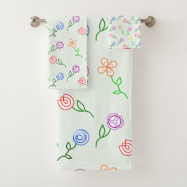 Geometrische Blume Badhandtuch Set