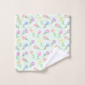 Geometrische Blume Badhandtuch Set (Waschlappen)