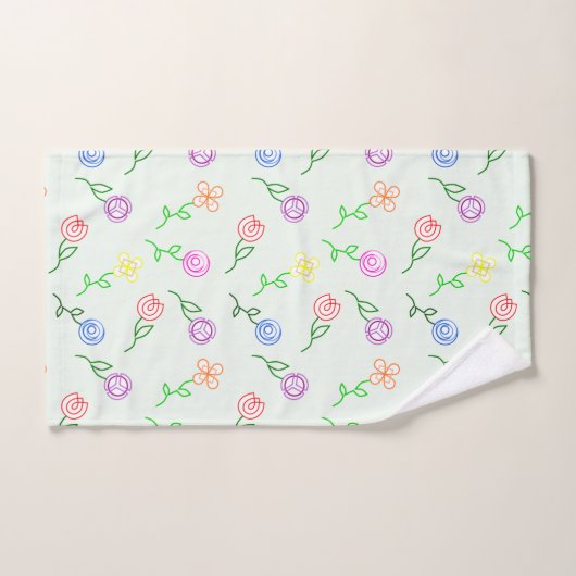 Geometrische Blume Badhandtuch Set (Handtuch)