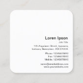 Geometrische Blume - Blass #7FE6FF Quadratische Visitenkarte (Rückseite)