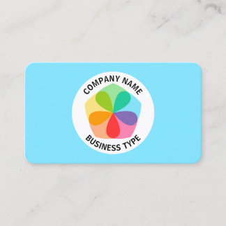 Geometrische Blume - Blass #7FE6FF Visitenkarte