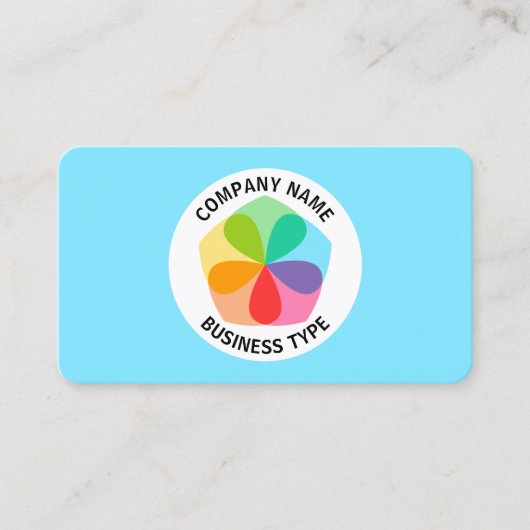 Geometrische Blume - Blass #7FE6FF Visitenkarte (Vorderseite)