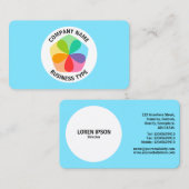 Geometrische Blume - Blass #7FE6FF Visitenkarte (Vorne/Hinten)