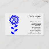 Geometrische Blume - Blau auf Weiß Visitenkarte (Rückseite)