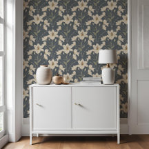 Geometrische Blume Blau Graues Lily Muster