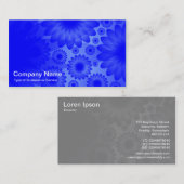 Geometrische Blume - Blau mit Grau Visitenkarte (Vorne/Hinten)