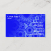 Geometrische Blume - Blau Visitenkarte (Rückseite)