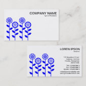 Geometrische Blume - Blau Visitenkarte (Vorne/Hinten)